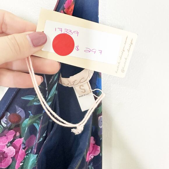 Hutch Hollis Wrap Maxi Dress Surplice Neck Sleeveless Floral Navy Multi Size S - Picture 7 of 10